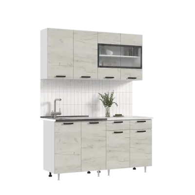 Кухня «Рио NEW» ЛДСП дуб крафт белый 1.8 метра