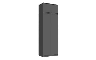 Шкаф «Челси» 2-х ств платяной с антр. Графит/Графит