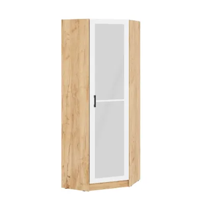 Шкаф угловой Вега ШКУ с зеркалом белый/дуб крафт золотой (ШхВхГ) 800*2200*800