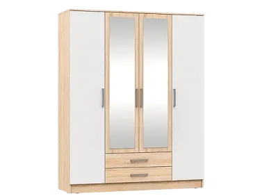 Шкаф 4-х ств. «Мартина» Дуб Сонома/Белый глянец (Ш*В*Г) 1600х2016х520 мм