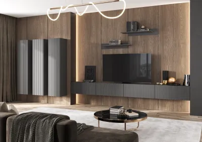 Гостиная Оливия Графит софт/графит Компоновка №1