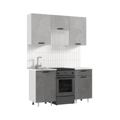 Кухня «Рио NEW» ЛДСП бетон светлый/бетон темный 1.5 м