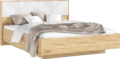 Кровать «Ирис» Браш вайт/Дуб крафт (ШхВхГ) 1708*1000*2101 мм