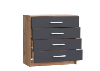 Комод «Мартина» Графит/Дуб крафт (ШхВхГ) 800х816х430 мм