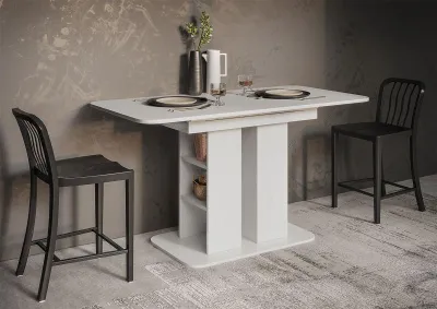 Стол обеденный раздвижной Оливер-04 белое дерево/белое дерево Стол обеденный раздвижной Оливер-04 белое дерево/белое дерево