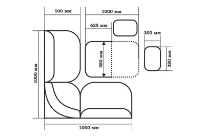 Кухонный уголок «Тюльпан-мини» Венге (ШхВхГ) 1000х840х1000 мм