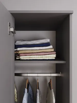 Шкаф угловой прямой «Челси» Графит/графит (ШхВхГ) 950х2022х950 мм