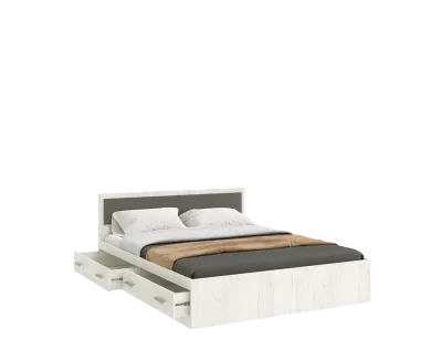 Кровать Фиеста NEW 1.6 м с ящиками Графит/дуб крафт белый 160 см