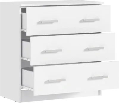 Комод «Бася» Белый 3ящ. (ШхВхГ) 800x816x430 мм