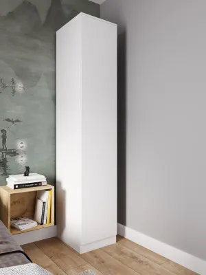 Пенал «Челси» 1 створка Белый глянец/белый (ШхВхГ) 402х2022х514 мм