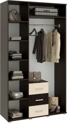 Шкаф «Белла 3-х ств.» Дуб беленый/венге (Ш*Г*В) 1200x470x2120 мм