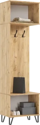 Прихожая Флэш шкаф с вешалками Браш Графит/ Дуб Крафт Прихожая Флэш шкаф с вешалками Браш Графит/ Дуб Крафт