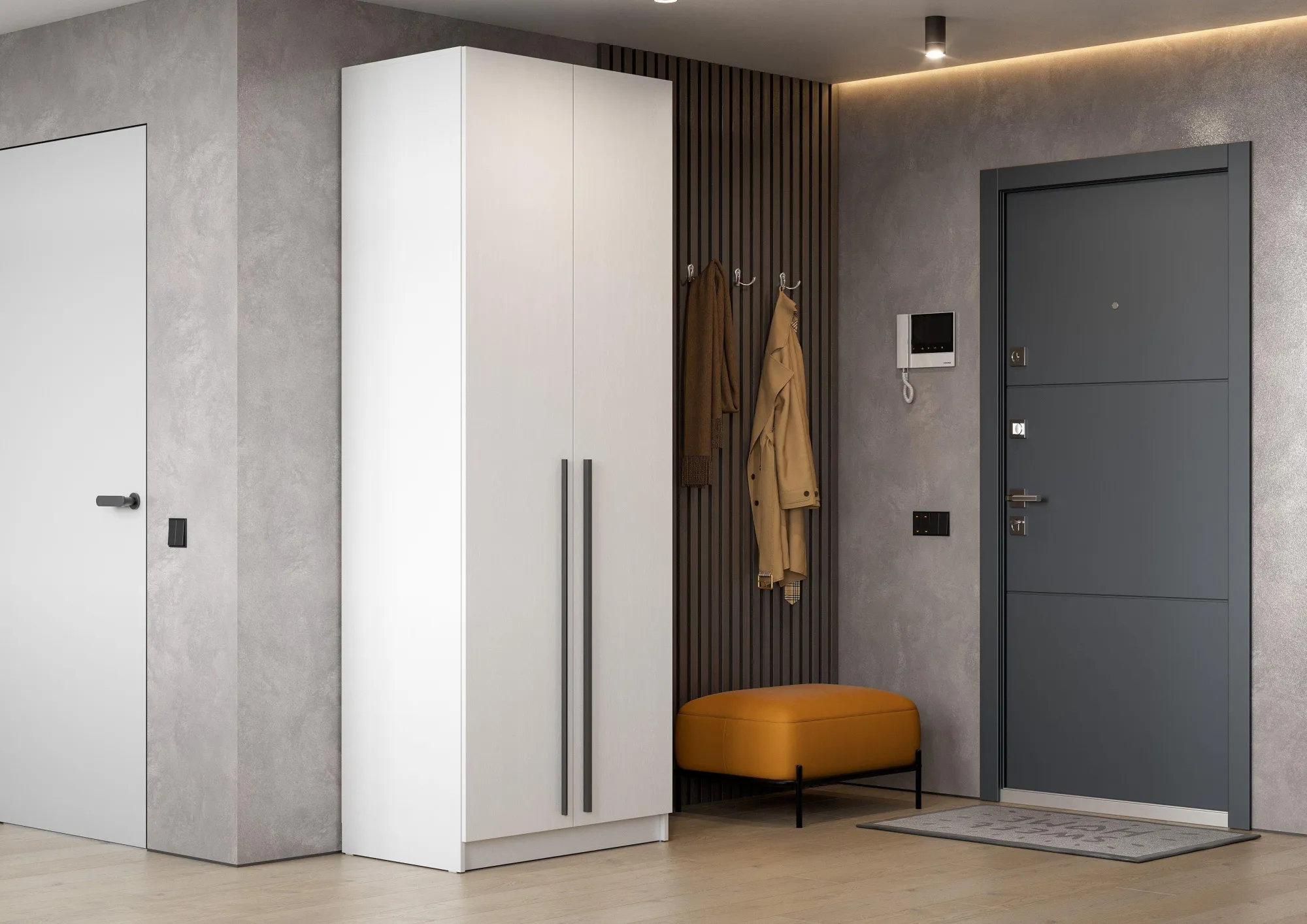 Шкаф распашной Берген ШК-800 белое дерево/белое дерево 80 см