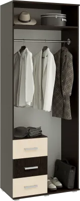 Шкаф «Белла 2-х ств.» Дуб беленый/венге (Ш*Г*В) 800x470x2120 мм