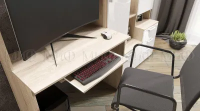 Стол компьютерный «№-6» Дуб сонома/Белый (Ш*В*Г) 2000х1796х538 мм