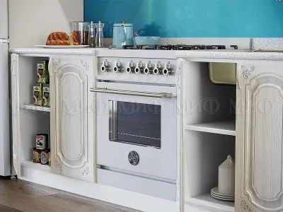 Кухня «Лиза-1» Белый матовый/Антарес МДФ 1,6 метра