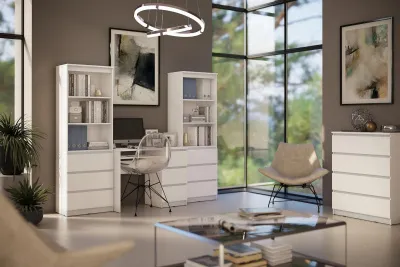 Стеллаж «Челси» Белый глянец/белый (ШхВхГ) 602х1796х386 мм