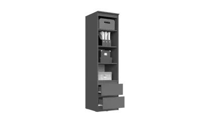 Пенал «Челси» Графит/графит (ШхВхГ) 452х1796х514 мм