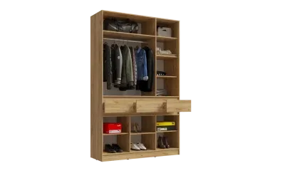 Прихожая Роджина Шкаф 3-х ств. Дуб крафт/Белый глянец 150 см