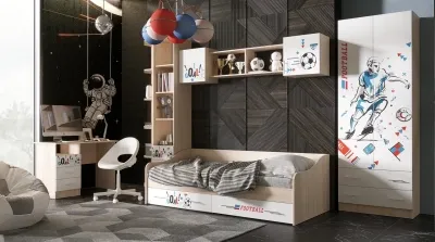 Кровать выдвижная «Вега» NEW boy белое дерево (ШхВхГ) 2032х650х952 мм