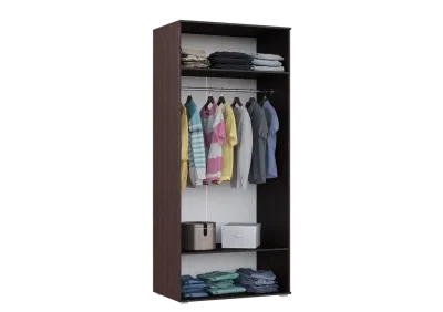 Шкаф « Ким » 2-х ств. Венге/Белый глянец (ШхВхГ) 1000х2236х524 мм