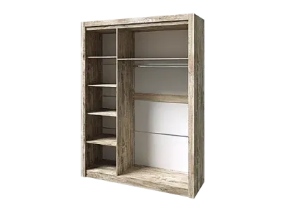 Спальня «Ривьера» Шкаф 3-х ств. Дуб Юкон/Бетон темный (ШхВхГ) 1640х2200х538 мм