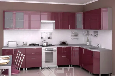Кухня «Ксения» Бордо глянец 