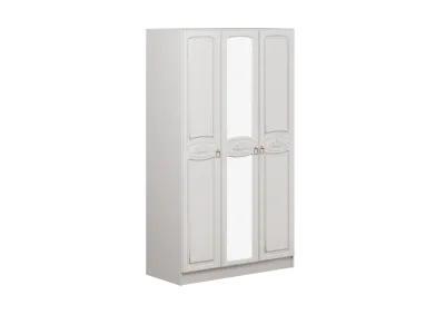 Шкаф «Александрина 3-х ств.» Белый глянец/белый 135 см