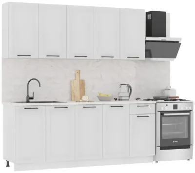 Комплект Кухня «Альфа» Холст Белый