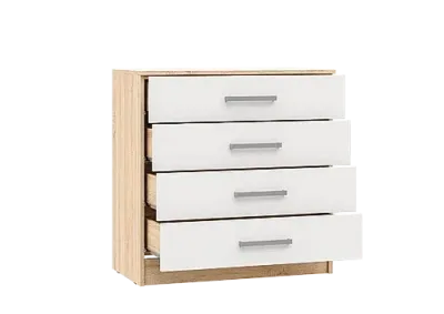 Комод «Мартина» Дуб Сонома/Белый глянец (ШхВхГ) 800х816х430 мм Комод «Мартина» Дуб Сонома/Белый глянец (ШхВхГ) 800х816х430 мм