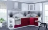 Кухня «Ксения» Белый/ Бордо глянец