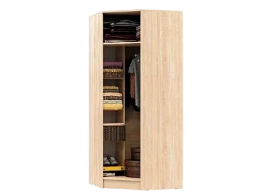 Шкаф угловой «Мартина» Дуб Сонома/Белый глянец (Ш*В*Г) 850х2016х850 мм