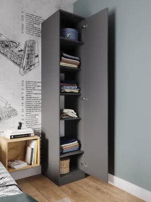 Пенал «Челси» 1 створка Графит/графит (ШхВхГ) 402х2022х514 мм