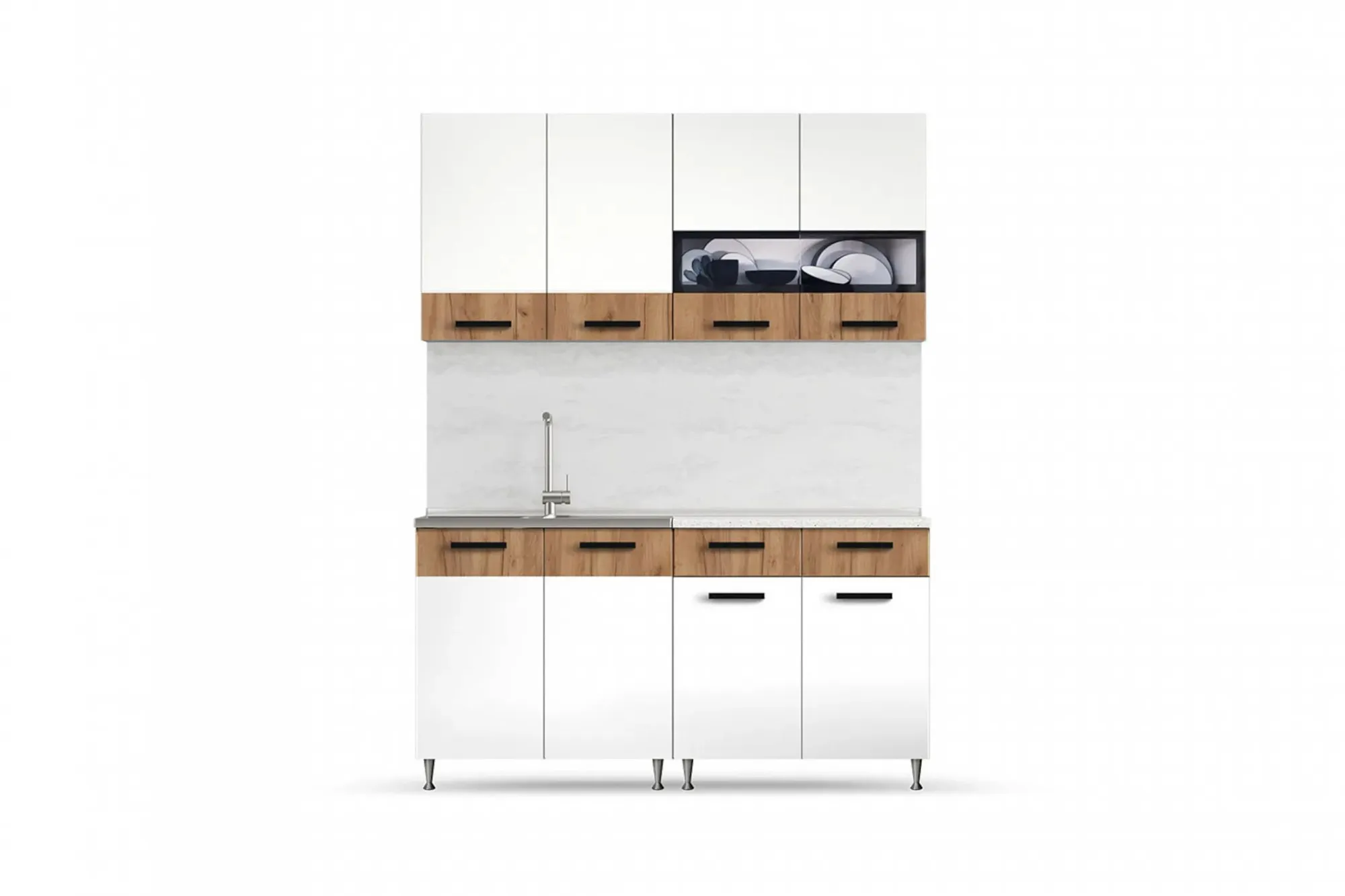 Кухня «Рио-1» ЛДСП белый/ дуб крафт 1.6 метра