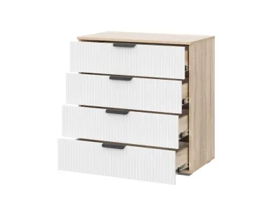 Комод Норд Line КМ03-800 Софт пломбир Line/дуб сонома 80 см