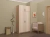 Шкаф МИФ 2-х ств Ясень шимо светлый / темный (Ш*Г*В) 900x520x2016 мм