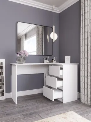 Стол письменный угловой «Челси» Белый глянец/белый (ШхВхГ) 1300х768х904 мм