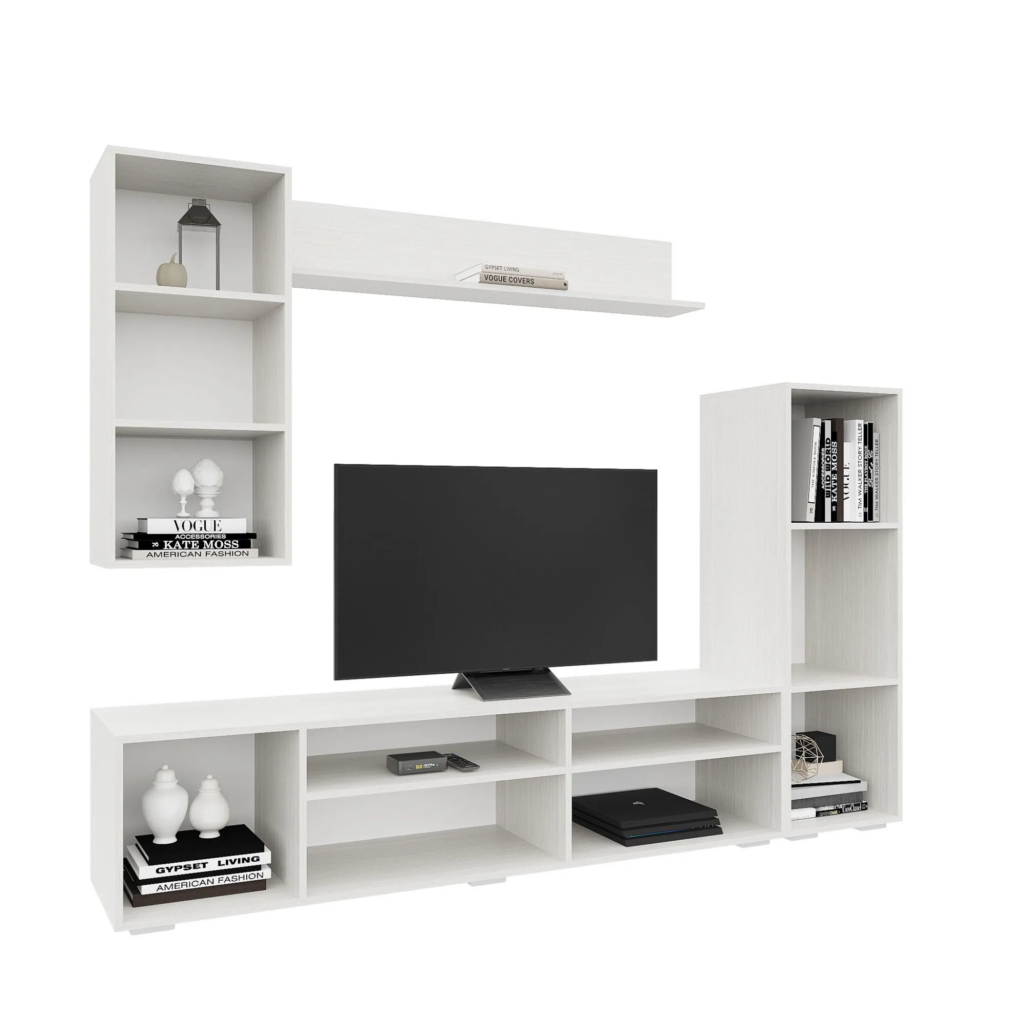 Гостиная Аннели Белый глянец/белый 210 см