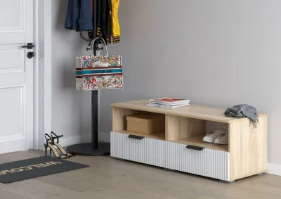 Тумба под ТВ Норд Line Т03-1200 Софт пломбир Line/дуб сонома 120 см