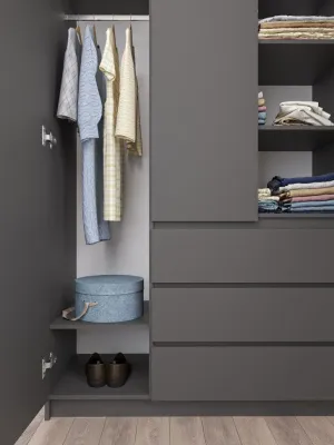 Шкаф «Челси» 1200 Графит/графит (ШхВхГ) 1202х2022х514 мм