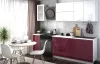 Кухня «Ксения» Белый/ Бордо глянец