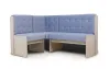 Угловая скамья «Квадро» Бодего/Велюр голубой (ШхВхГ) 1500х860х1100 мм