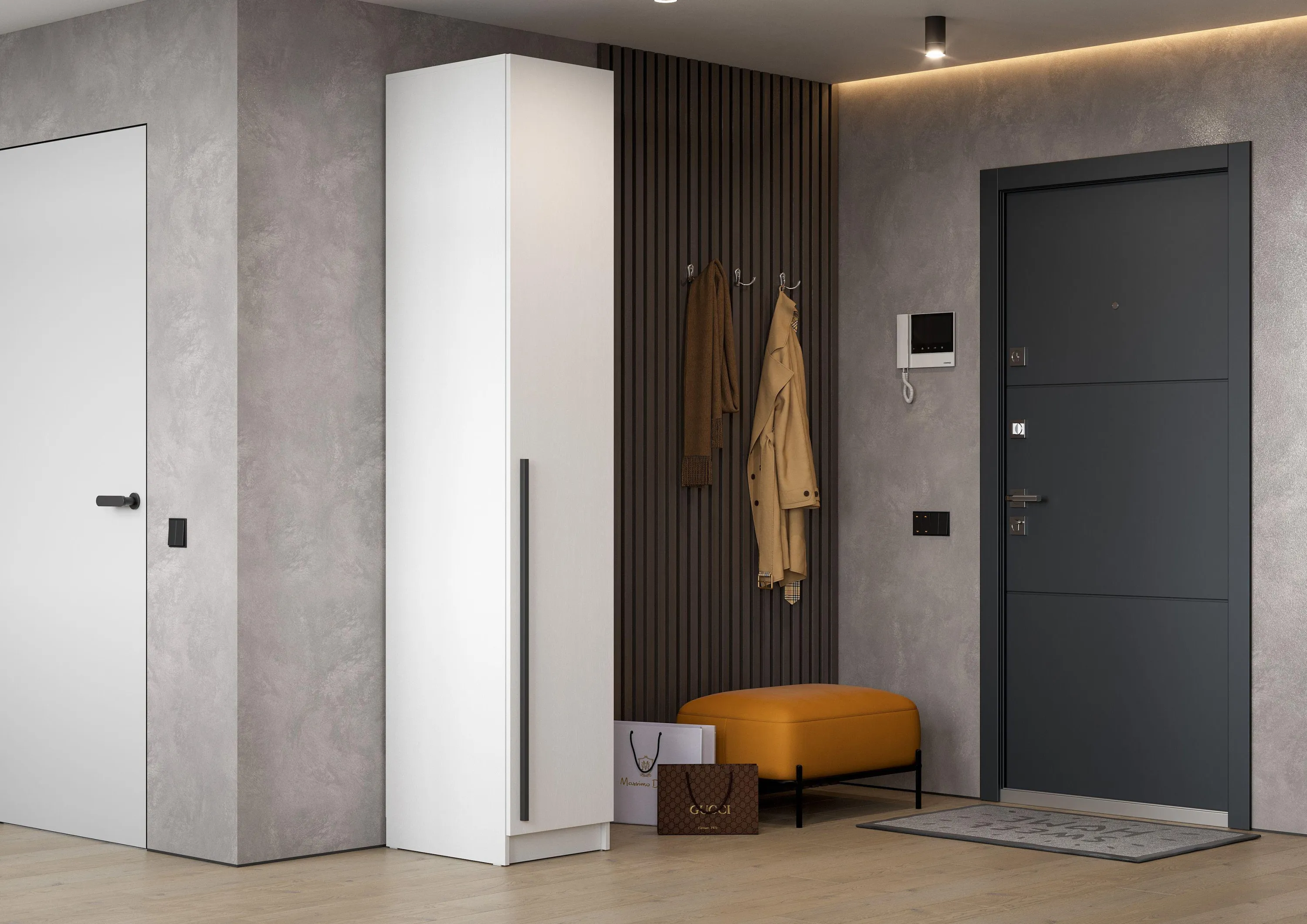 Шкаф распашной Берген ШК-400 белое дерево/белое дерево 40см