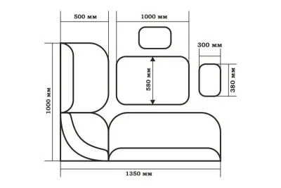 Кухонный уголок «Тюльпан» Венге (ШхВхГ) 1350х840х1000 мм