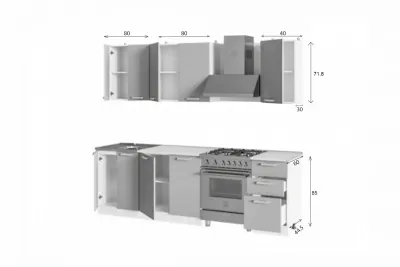 Кухня «Апельсин» МДФ 2 метра