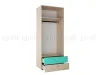 Шкаф «Юниор -1» Бирюза/Дуб беленый (ШхВхГ) 800х2000х524 мм