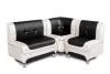 Угловой диван "Люксор" модульный набор белый/черный 1000*630*700