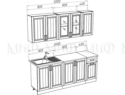 Кухня «Настя» Фисташка 2 метра