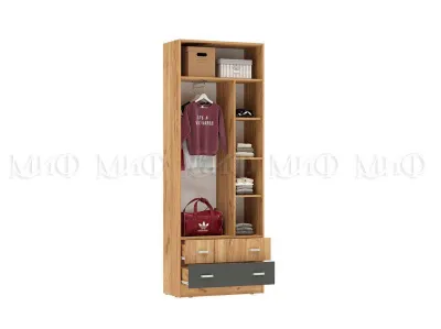 ДЕТ. Шкаф «Мартина» Графит/Дуб крафт (ШхВхГ) 800х2200х400 мм