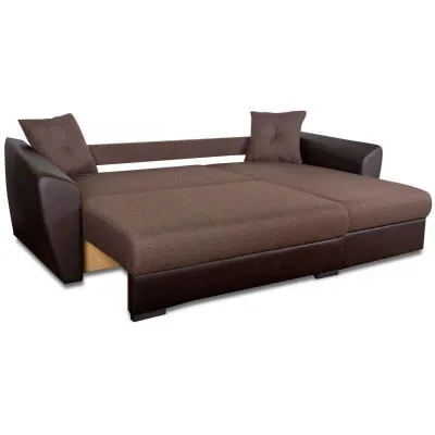 Угловой диван «Амстердам» Рогожка Коричневый (ШхГхВ) 2450*1570*870 мм